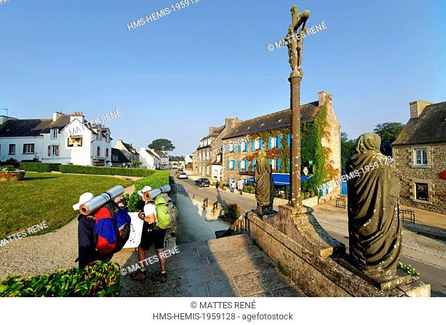 France, Finistere, stop on the Way of Saint Jacques de Compostelle listed as World Heritage by UNESCO, Saint Thegonnec, parish enclosure
