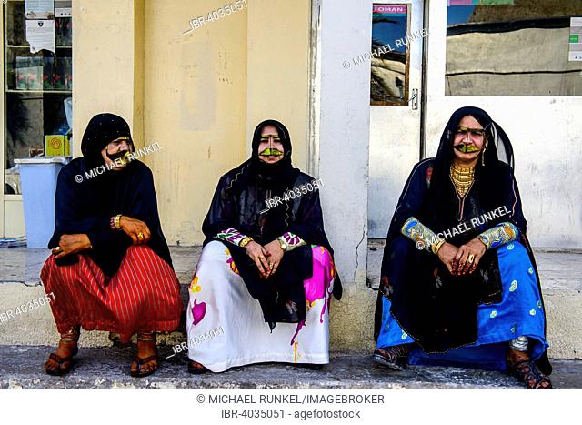 Local traditionally dressed women, Musandam, Oman