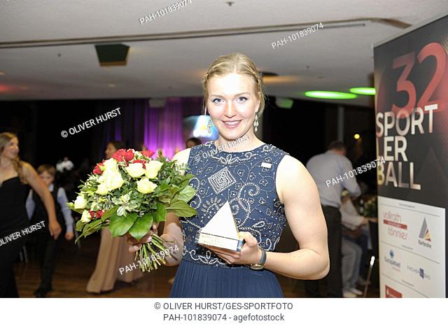 Sportswoman of the Year Sarah Bruessler. GES / 32nd Sports Ball Karlsruhe, Badnerlandhalle Neureut 21.04.2018 - | usage worldwide. - /BW/Deutschland