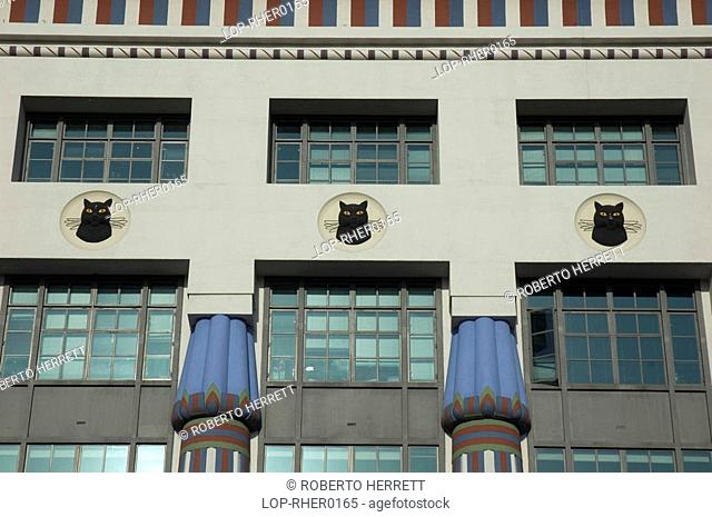England, London, Camden, The Art Deco facade of The Carreras building in Hampstead Road