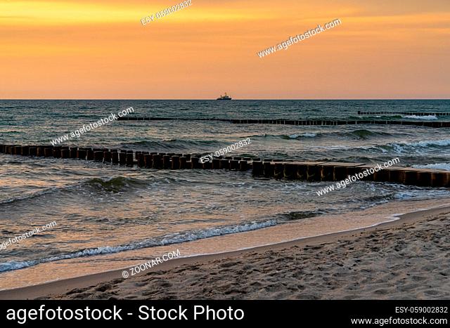 Evening at the beach in Ahrenshoop, Mecklenburg-Western Pomerania, Germany