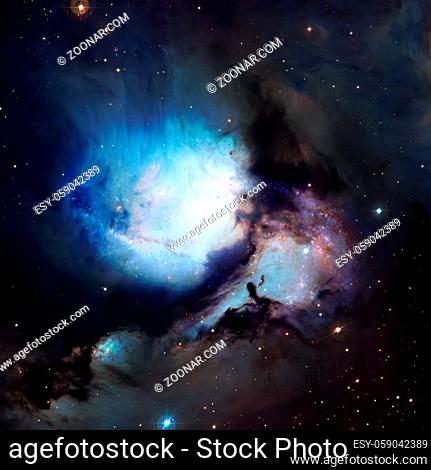 Starry deep outer space. Nebula and galaxy. Elements of this image furnished by NASA