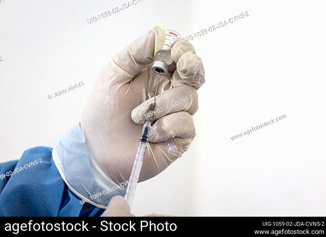 A nurse gets a dose of the Pfizer and BioNtech novel Coronavirus (COVID-19) vaccine to be applied at Hernan, Norte de Santander - Colombia on July 5, 2021