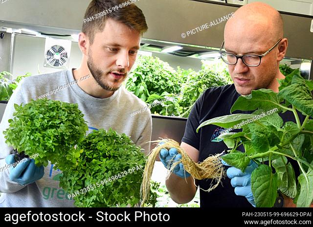 PRODUCTION - 04 May 2023, Saxony, Leipzig: At the Leipzig-based startup company Greenhub Solutions GmbH, engineer-ecologist and mechanical engineer Kay Plat and...