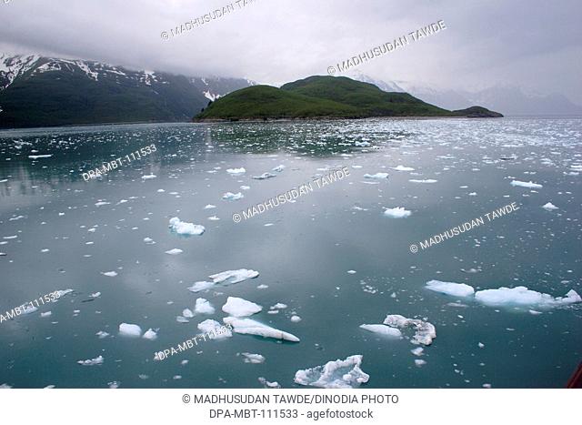 Iceberg near Hubbard glacier; The longest tidewater glacier in Alaska ; Saint Elias  national park ; Disenchantment bay ; Alaska ; U.S.A