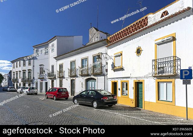 Europe, Portugal, Alentejo Region, Évora, Traditional Terraced Houses on Rua do Menino Jesus
