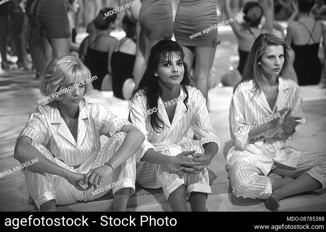 The Italian showgirls Antonella Elia, Miriana Trevisan, Laura Freddi..The television program, Non è la Rai celebrates 30 years since its first broadcast