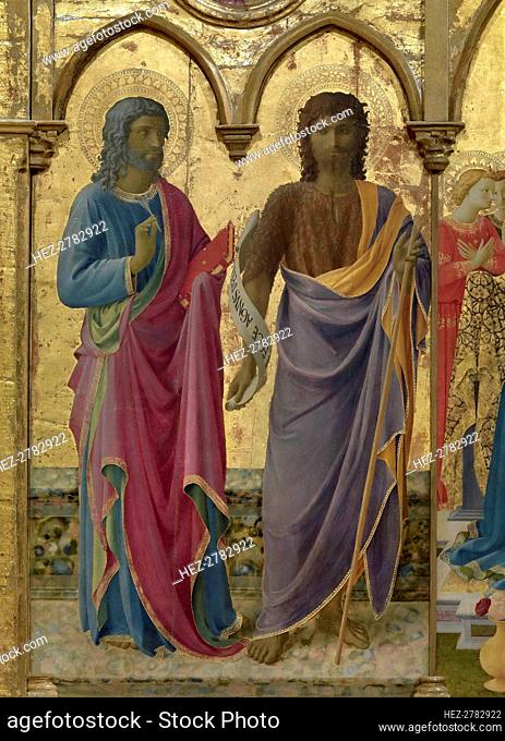 Saints John the Baptist and John the Evangelist. Cortona Polyptych, ca 1437. Creator: Angelico, Fra Giovanni, da Fiesole (ca. 1400-1455)
