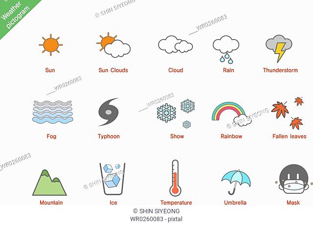 various weather pictogram icons
