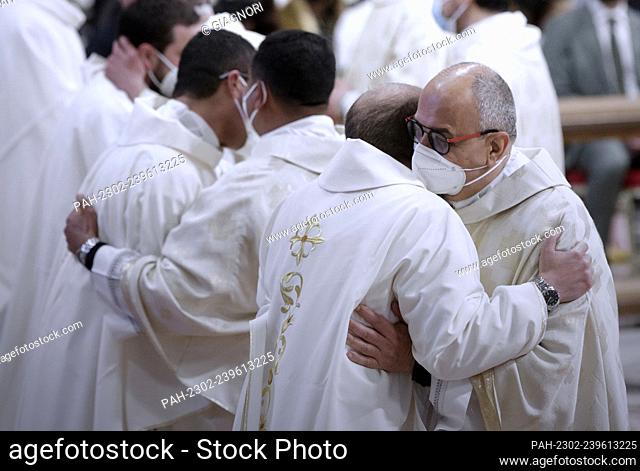 Pope Francis presides over a new priests' ordination ceremony at St Peter Basilica at Vatican on April 25, 2021. - Vatican City/Vatikanstadt