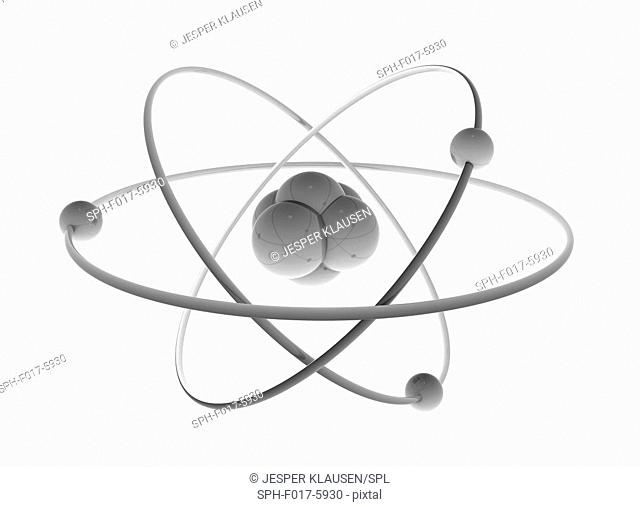 Nucleus and atoms, illustration