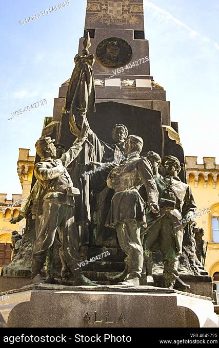 Pavia, Lombardy, Italy, Europe. Monument dedicated to the Cairoli family, famous Italian patriots of Pavia
