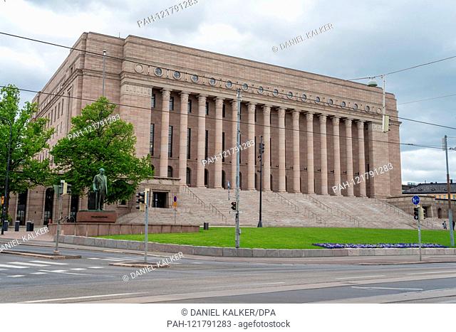Finland: Parliament House in central Helsinki..Photo from June 5th, 2018. | usage worldwide. - Helsinki/Uusimaa/Finland
