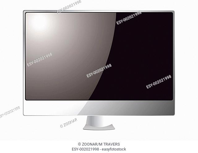 Silver computer monitor