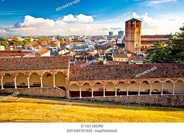 Ancient cityscape of Udine rooftops view, Friuli-Venezia Giulia region of Italy