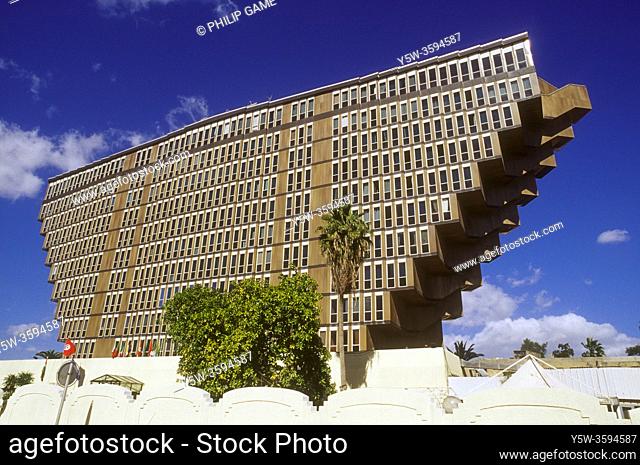 Grand Hotel du Lac, Tunis, Tunisia, , designed in Brutalist style by Italian architect Raffaele Contigiani and built 1970 -1973 for the Bourguiba government