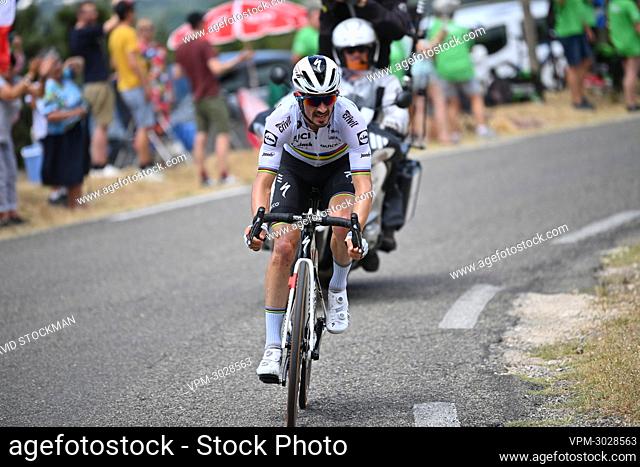 French Julian Alaphilippe of Deceuninck - Quick-Step pictured in action during stage 11 of the 108th edition of the Tour de France cycling race, 198