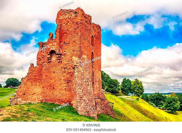 Belarus: ruins of Navahrudak, Naugardukas, Nowogrodek, Novogrudok castle in the summer