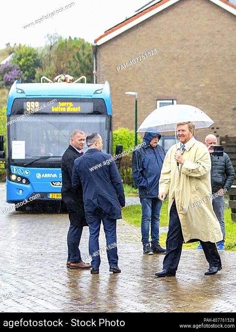King Willem-Alexander and Queen Maxima of the Netherlands at Vlieland, on May 09, 2023, to visit Development center for youth: De Jutter during a regional visit...