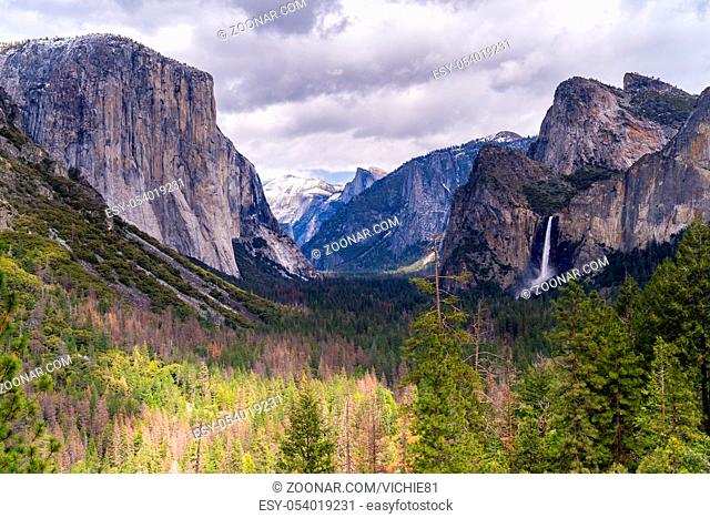 Tunnel View of Yosemite national Park in California San Francisco USA