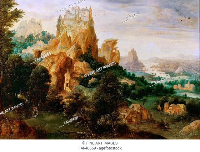 Landscape with the Parable of the Good Samaritan by Herri met de Bles, Henri de (1510-1550)/Oil on wood/Early Netherlandish Art/c