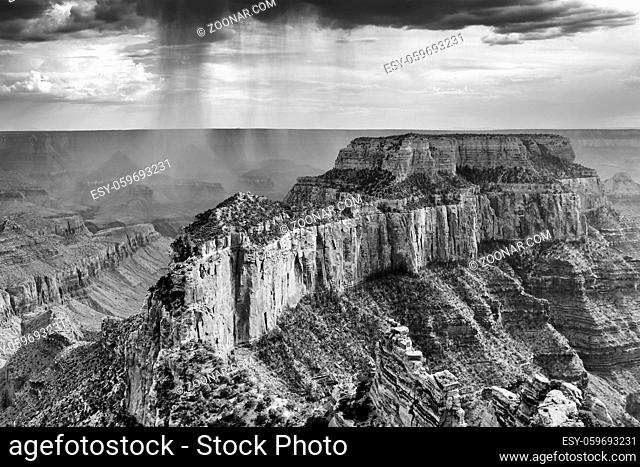 beautiful grand canyon national park north rim arizona (black and white)