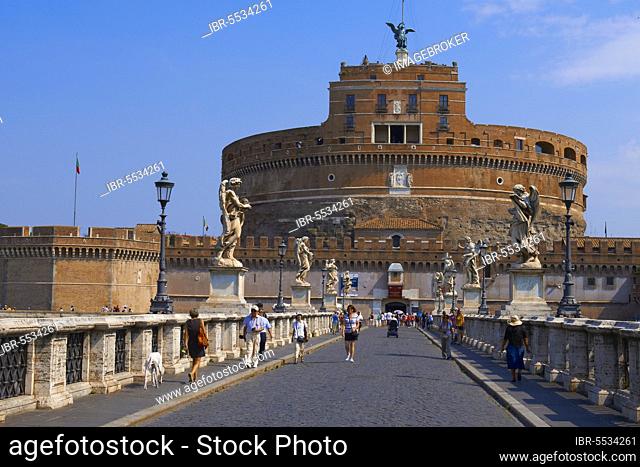Sant Angelo Castle, Sant Angelo Bridge, Sant Angelo Castel, Mausoleum of Hadrian, Rome, Lazio, Italy, Europe