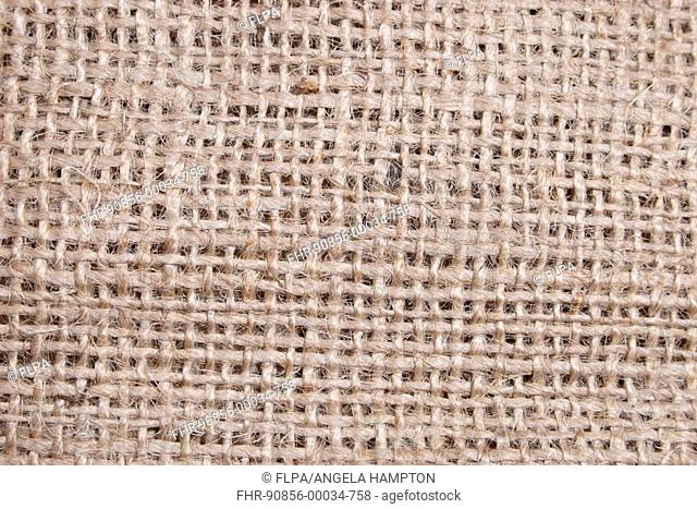 Woven hessian cloth, close-up of weave