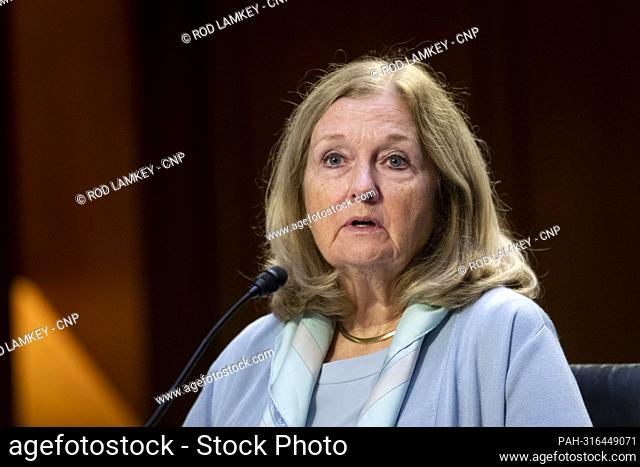 Madelyn Creedon, Research Professor George Washington University Elliott School of International Affairs, responds to questions during a Senate Committee on...