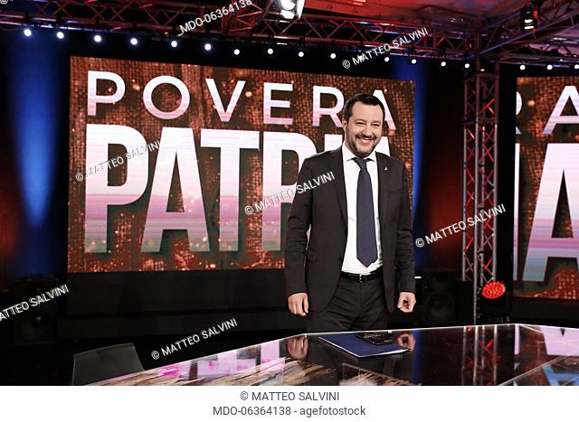 Matteo Salvini attends at the television broadcast Povera Patria. Rome, January 24th, 2019