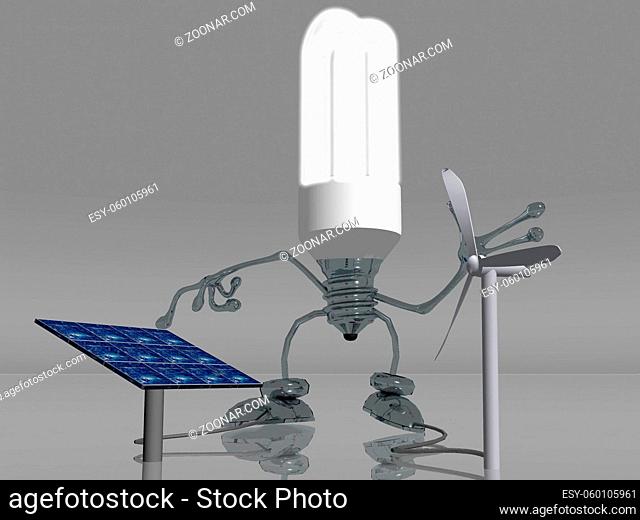 renewable energy and light bulb