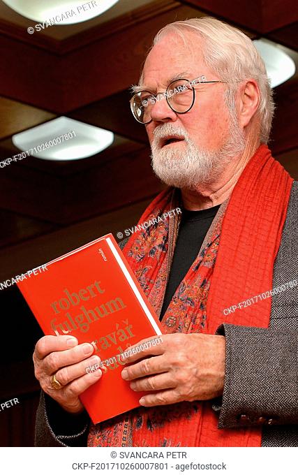 American writer Robert Fulgham sign his new book Mender of Destinies in Letovice, Czech Republic, on Thursday, October 25, 2017
