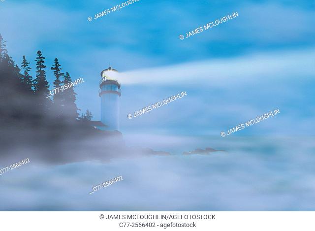 Landscape, seascape, lighthouse, ocean, fog