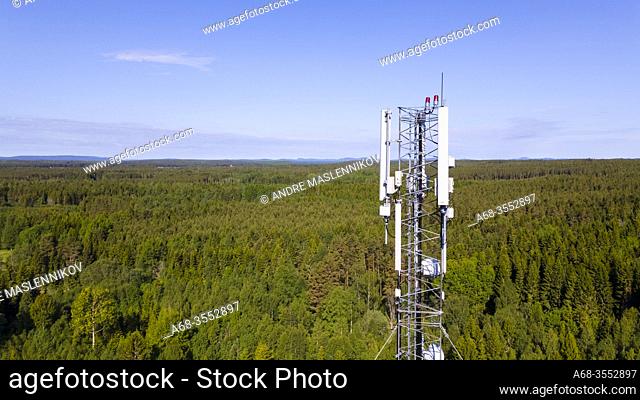 Mobile mast for eg 4G in Sandarna, Hälsingland, Sweden