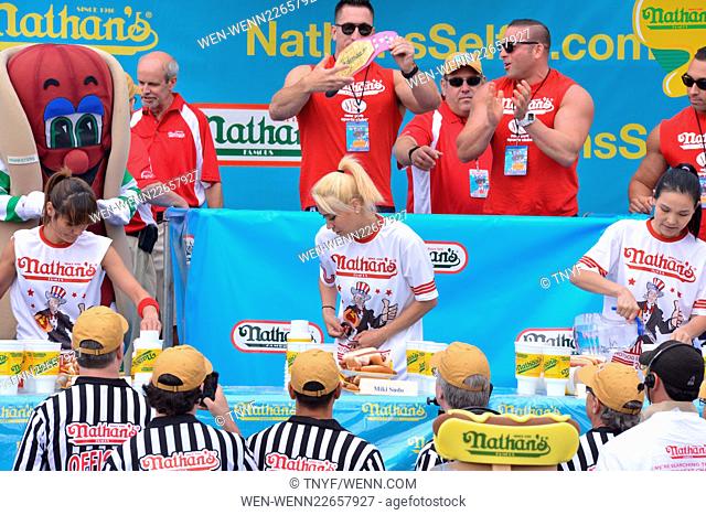 Nathan's Famous International Hot Dog Eating Contest at Coney Island Featuring: Miki Sudo, Sonya Thomas, Black Widow Where: Brooklyn, New York