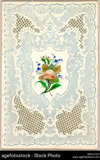 Untitled Valentine (Flowers) - 1840/50 - Unknown Artist English, 19th century - Origin: England, Date: 1840-1850, Medium: Collaged elements and watercolor on...