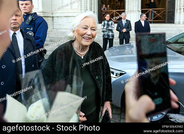 Queen Paola of Belgium pictured during the Te Deum mass, on the occasion of the King's Feast, at the Saint Michael and St Gudula Cathedral (Cathedrale Saints...
