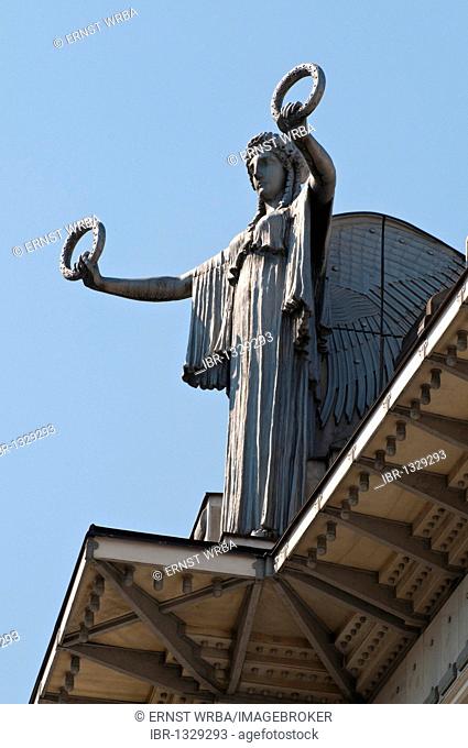 Angel on the Vienna Postal Savings Bank building designed by Otto Wagner, Art Noveau, Vienna, Austria, Europe