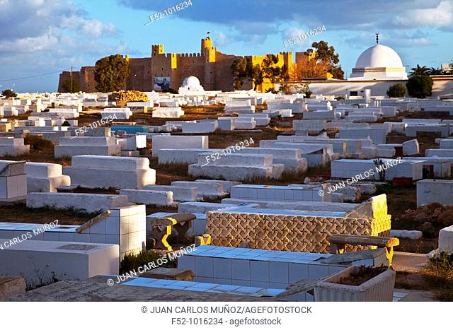 Cemetery and Fort Convent or 'Ribat'. Monastir. Tunisia. Africa