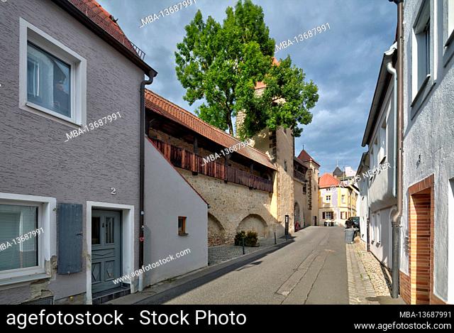 Brick gate, city gate, city wall, city fortifications, Amberg, Upper Palatinate, Bavaria, Germany, Europe