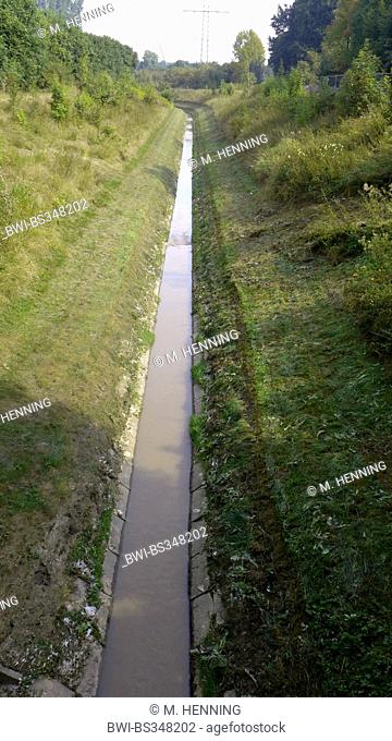 concrete canalisation, Germany, North Rhine-Westphalia, Ruhr Area, Dortmund