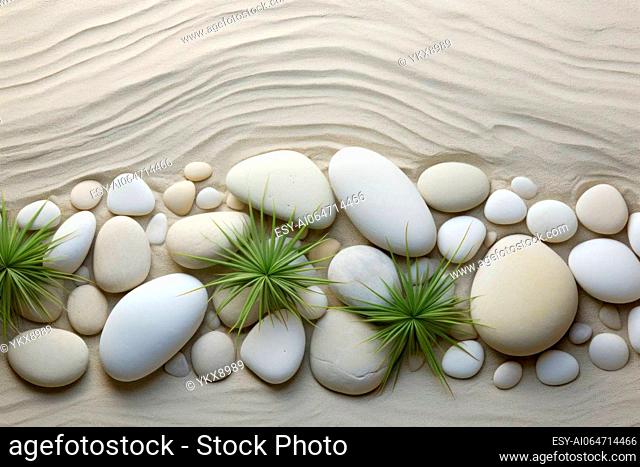 Tranquil and soothing wallpaper background with a Zen rock garden's simplicity