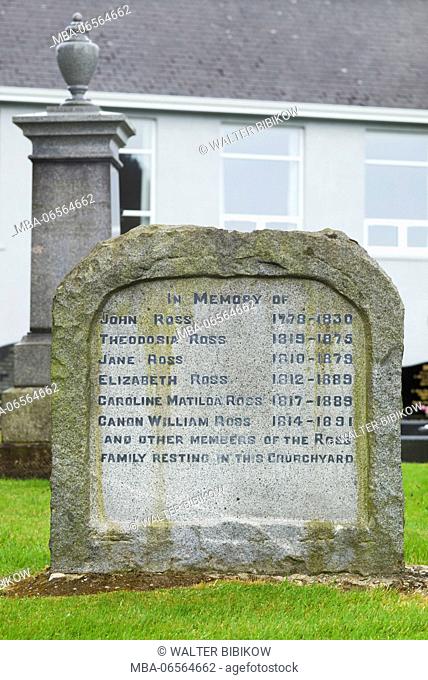UK, Northern Ireland, County Londonderry, Limavady, home of the composer of Danny Boy, Jane Ross, 1810-1879, gravesite