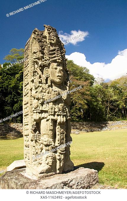 Stela A (AD 731), Copan archaeological park, Copan Ruinas, Honduras
