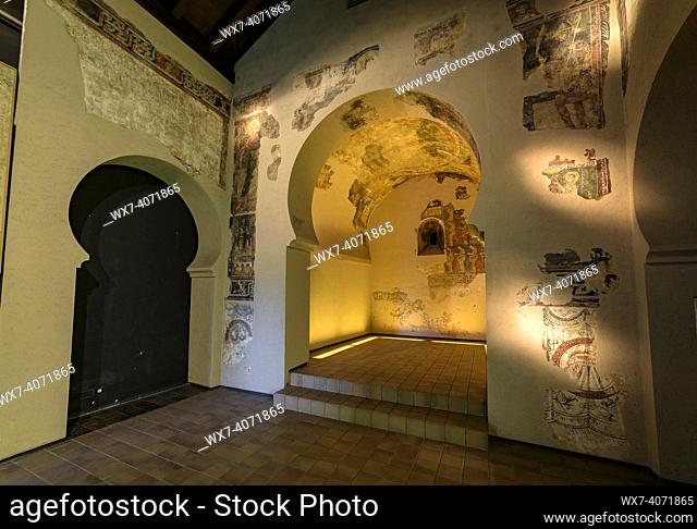 Episcopal Museum of Solsona. Space dedicated to the Romanesque, with the recreation of the mural paintings of Sant Quirze de Pedret (Solsona, Lleida, Catalonia