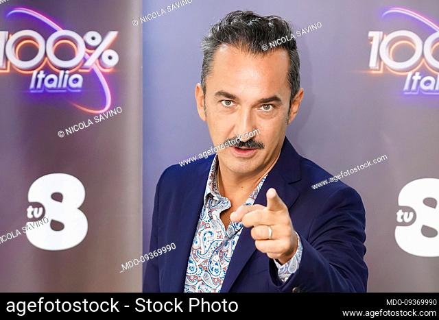 Italian television presenter Nicola Savino during the photocell of the new quiz show 100% Italy. Milan (Italy), September 8th, 2022