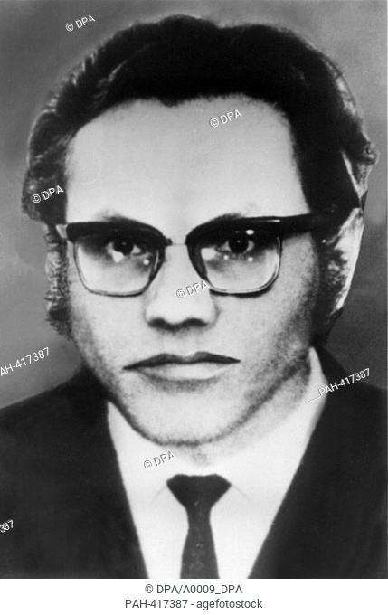 Photo of a wanted person of RAF terrorist Rolf-Clemens Wagner (undated). He was sentenced to lifelong prison on the 16th of March in 1987 because of the murder...