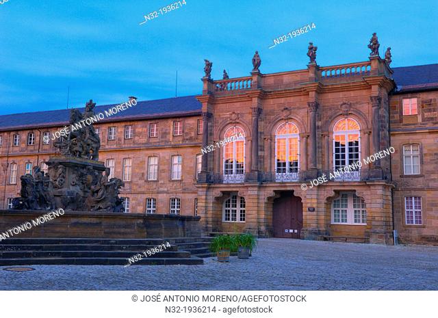 New Palace, Neuen Schloss, Margrave Fountain, Bayreuth, Upper Franconia, Franconia, Bavaria, Germany