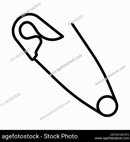 Tailor Safety Pin Icon. Bold outline design with editable stroke width. Vector Illustration