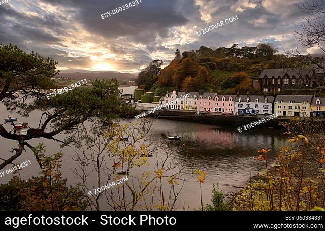 The beautiful harbour of Portree, Isle of Skye, Scotland
